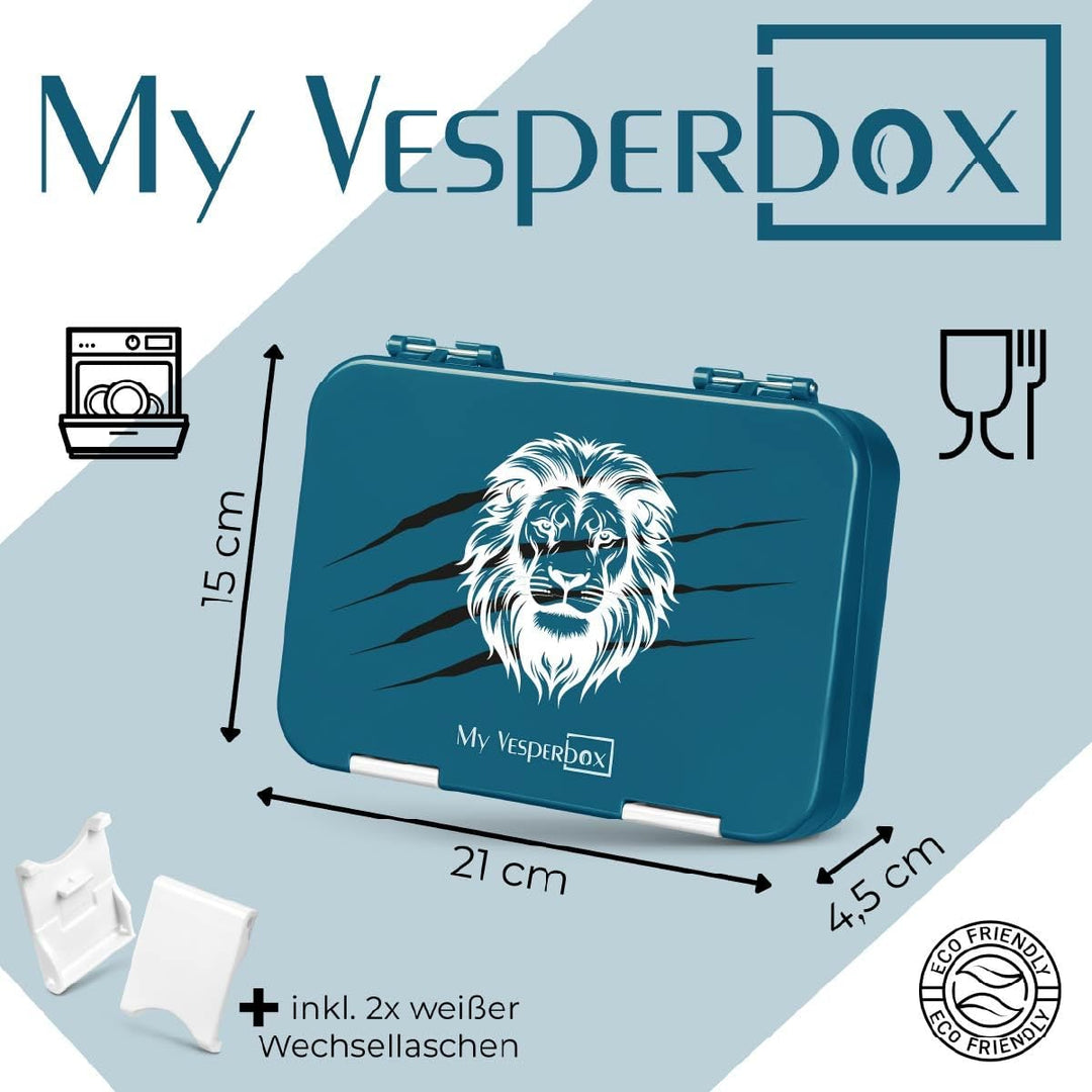 My Vesperbox® Brotdose für Kinder mit Fächern [LEN] - Lunchbox mit Trennfächern - Bento Box - Jausen
