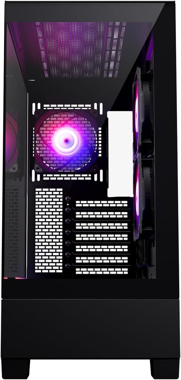 Phanteks 523 XT View Computergehäuse/Spielschrank – Schwarz | 3 x 120 mm ARGB-Lüfter vorinstalliert