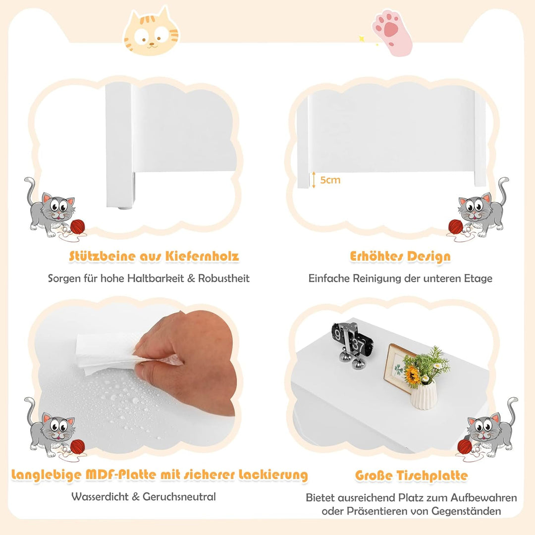 COSTWAY Katzenschrank für Katzentoilette, Katzenklo Schrank mit Eingang &amp; Klappdeckel, Katzenhöhle m
