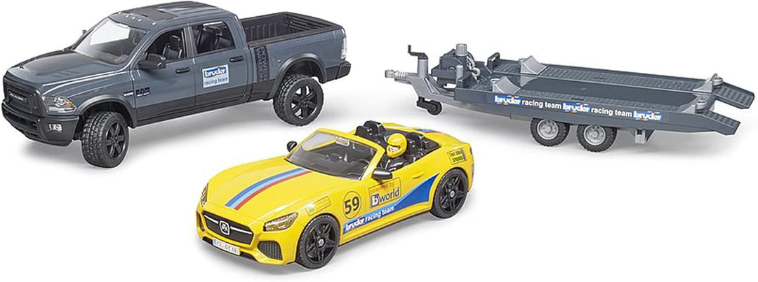 bruder 02504 - RAM 2500 Power Wagon & Roadster Racing Team - 1:16 Pick-up Geländewagen Pritschenwage