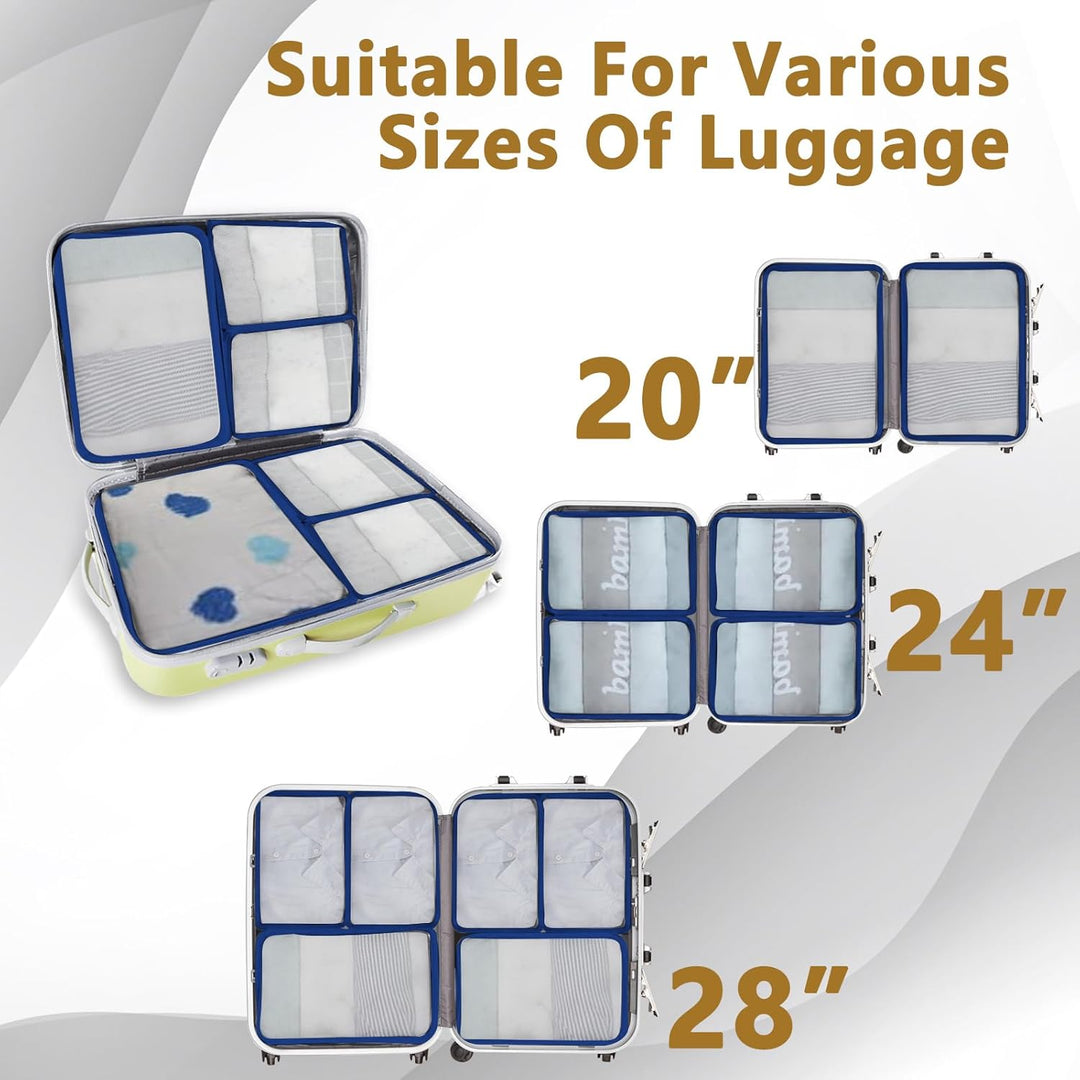 Grosse Koffer Organizer Set 12-teilig, Wasserdichte Packwürfel, Travel Organizer zum Gepäckpacken, F