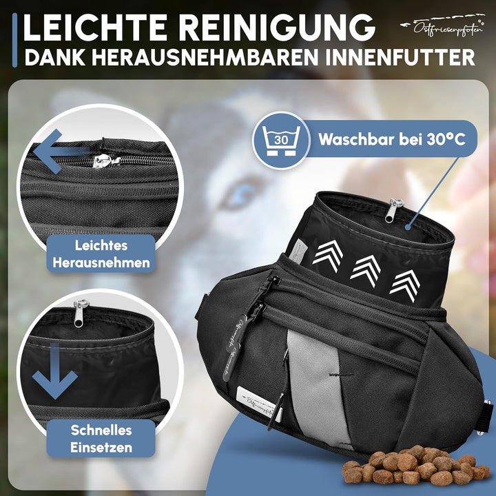 Leckerli-Crossbag 'Ubbo' für Hunde aus hochwertigem Polyester mit Einhandmagnetverschluss - Leckerli