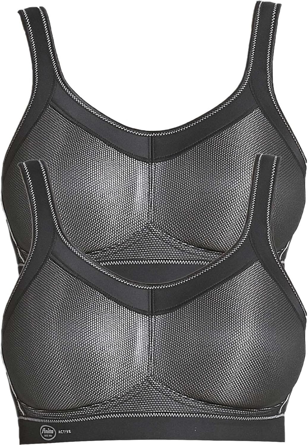 Anita 2er Sparpack Sport BH Momentum 5529 Gr. 65-105 A-H 65C Schwarz/Schwarz, 65C Schwarz/Schwarz