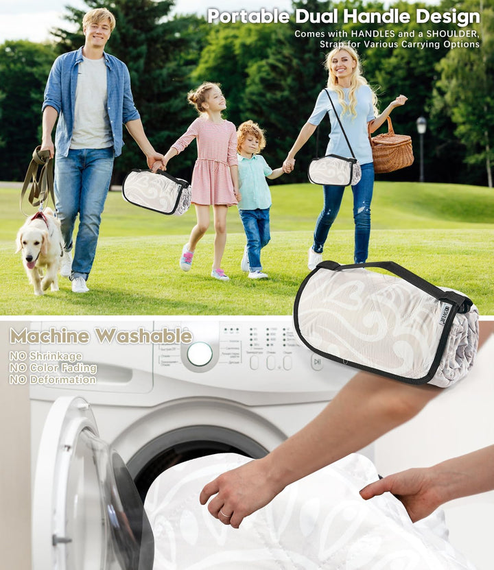 Picknickdecke wasserdicht waschbar, Stranddecke Sandfrei XXL Campingdecke Strandmatte isoliert mit A