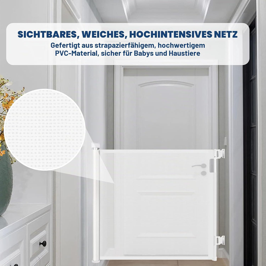 HollyHOME Treppenschutzgitter Ausziehbar 0-180cm, Extra Breit Babygitter, Einhandbedienung, Türschut