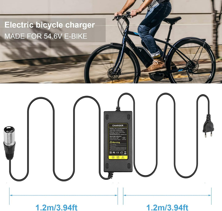 54.6V 48V 2A E-Bike Ladegerät Ladekabel für 48V Akku mit 3pin XLR Stecker für Elektroroller Elektris