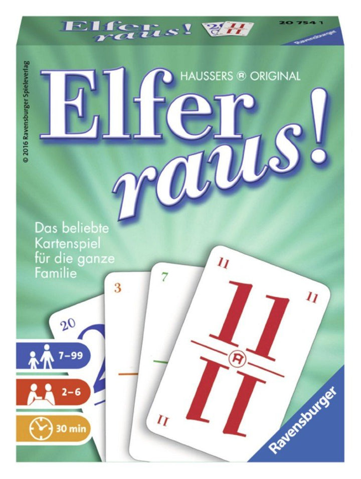 Ravensburger 20754 - Elfer raus Kartenspiel, Gesellschaftsspiel für 2-6 Spieler, Spiel ab 7 Jahren f