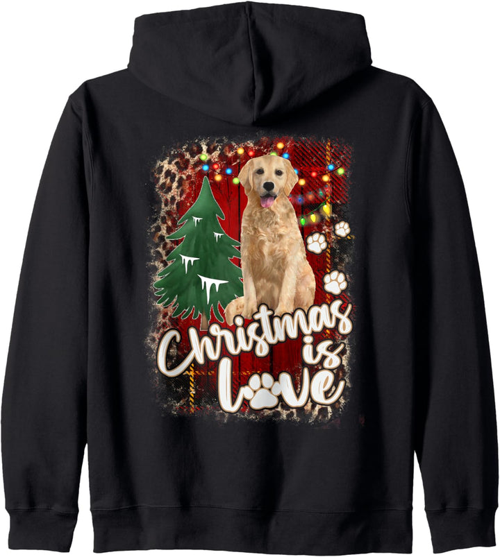 Golden Retriever Christmas is Love Dog Pawprint Kapuzenjacke