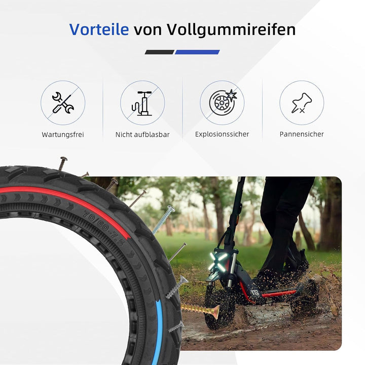 ulip 70/60-7.5 Elektroroller Vollreifen für Segway Ninebot G3/ZT3/ZT3 Pro Roller, Ersatzreifen vorne