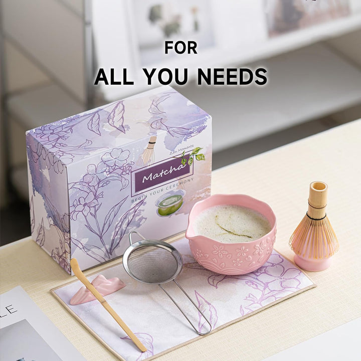 Matcha-Schneebesen-Set, 7-teilig, Matcha-Teeset für die Zubereitung von Latte, japanisches Matcha-Se