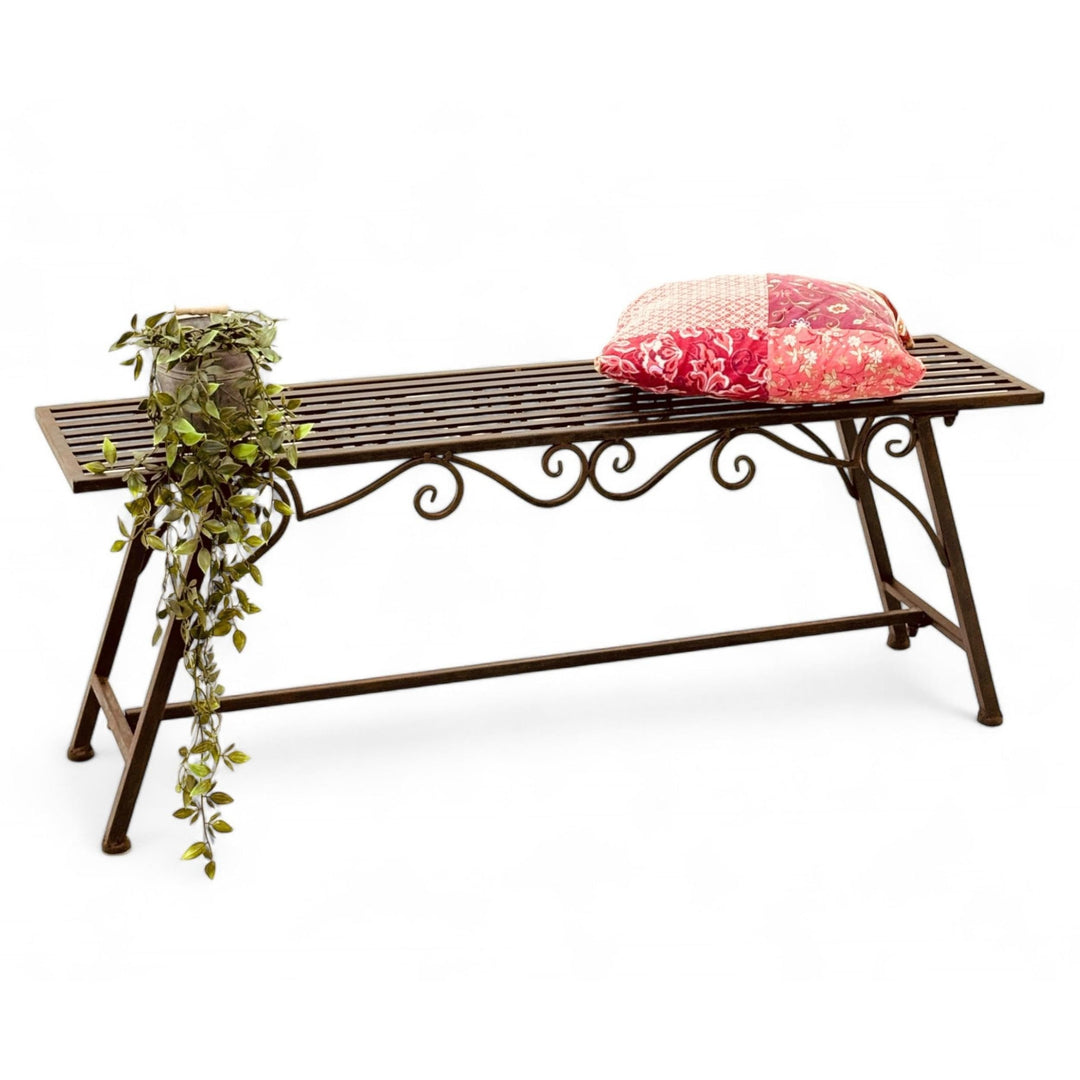 San Marco Gartenbank Wetterfest Metall - 120 cm Sitzbank mit Ornamenten Cucciu XL - Robuste Eisenban