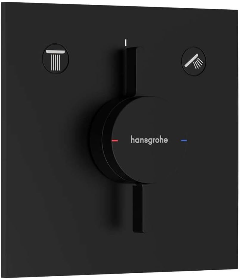 hansgrohe DuoTurn E - Duscharmatur Unterputz für 2 Verbraucher, Mischbatterie Dusche eckig, Einhebel