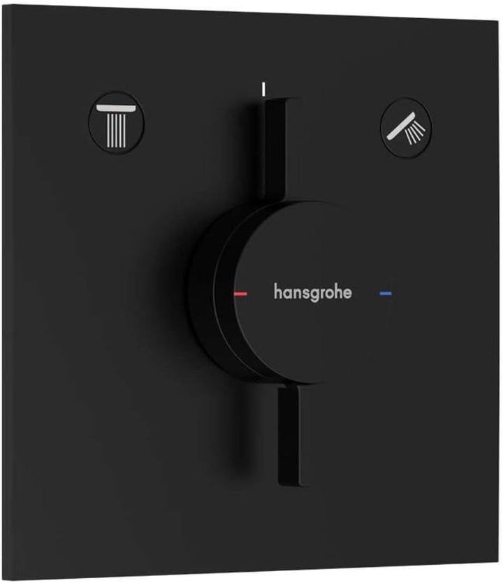 hansgrohe DuoTurn E - Duscharmatur Unterputz für 2 Verbraucher, Mischbatterie Dusche eckig, Einhebel