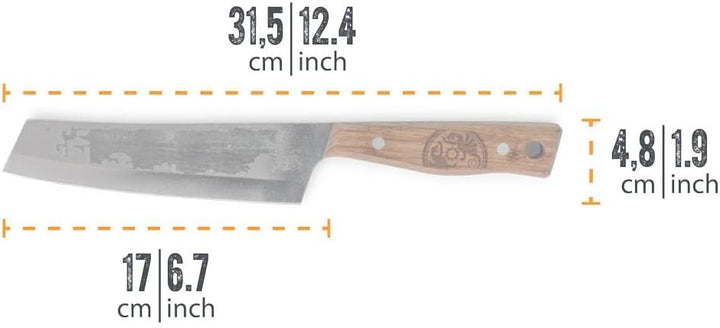 Petromax Kochmesser - handgefertigt in Solingen - Messer aus rostfreiem Stahl mit Oxidschicht - Küch