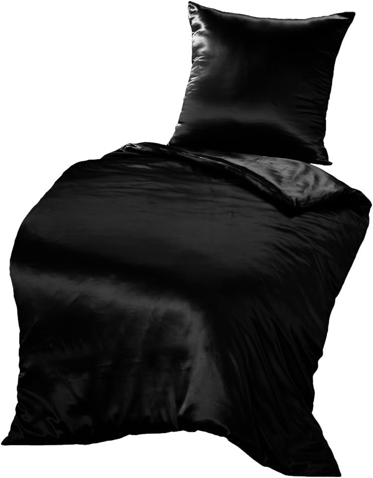 THXSILK Seidenbettwäsche Set 2 teilig, Bettbezug 135 x 200 cm und 80 x 80 cm Kissenbezug, Hypoallerg