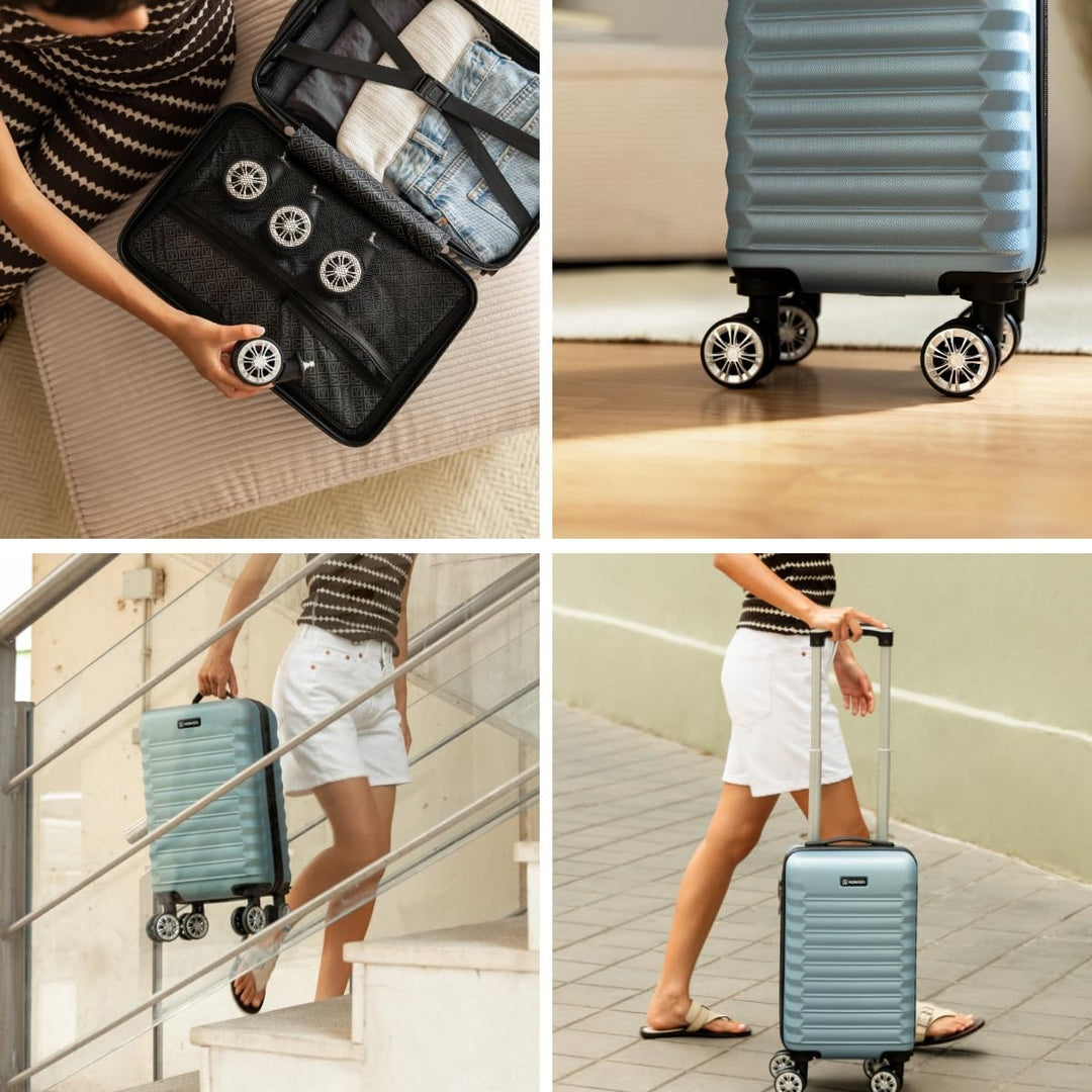 NUMADA - Reisekoffer Kabine 40 x 25 x 20 cm (20 l) Upfly Underseat 16 XXS mit abnehmbaren Rädern, Ka