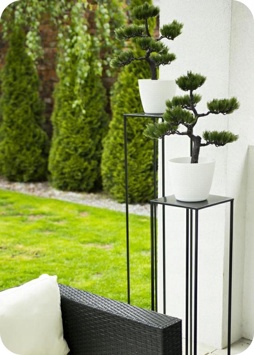 HowHomely Blumenständer Metall Schwarz 130 cm Hoch - Solider und Robuster Blumenhocker Metall - Pfla