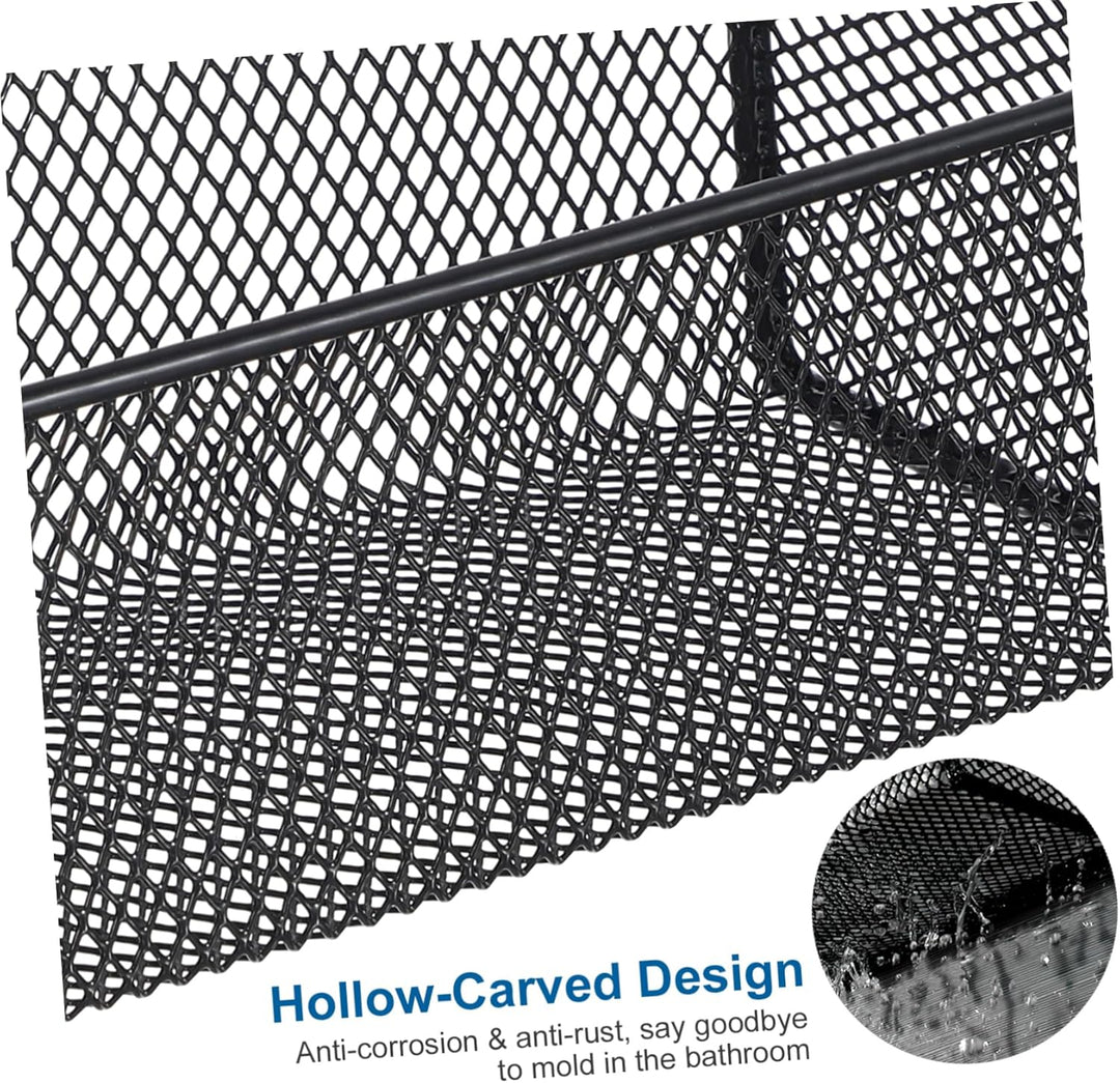 Cabilock Wandkorb Metall Schwarz Eisen Kunst Korb Metalldraht Regal Hängende Bücherregal Duschablage
