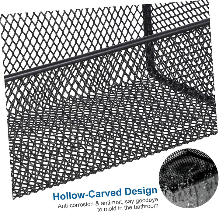 Cabilock Wandkorb Metall Schwarz Eisen Kunst Korb Metalldraht Regal Hängende Bücherregal Duschablage
