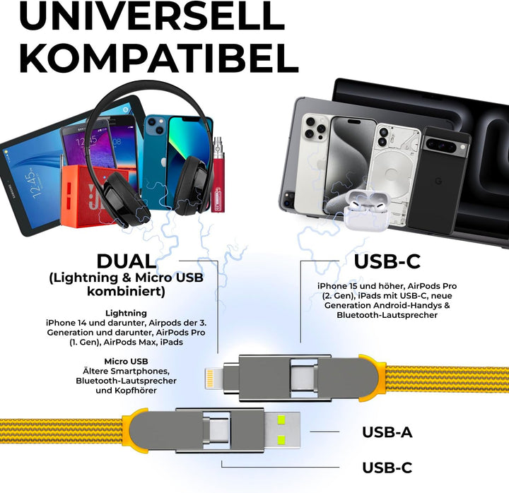 Rolling Square inCharge XL 300 cm - USB-C-Kabel, Universal-Smartphone-Kabel, Geschenk für Männer, 6-