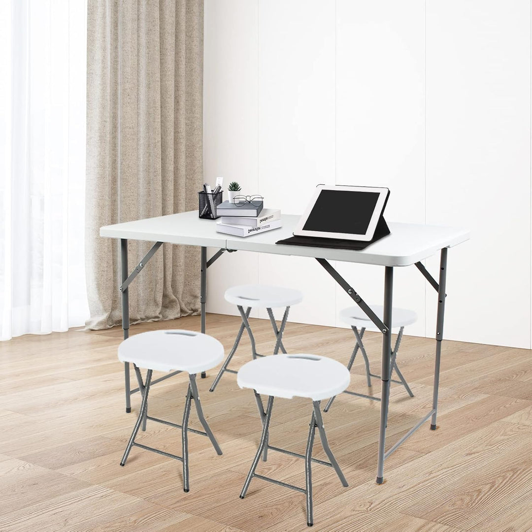 Todeco Klapphocker 2er-Set mit Handle, Plastik, Metall,Tragbarer Essstuhl klappbar, Outdoor Klapphoc