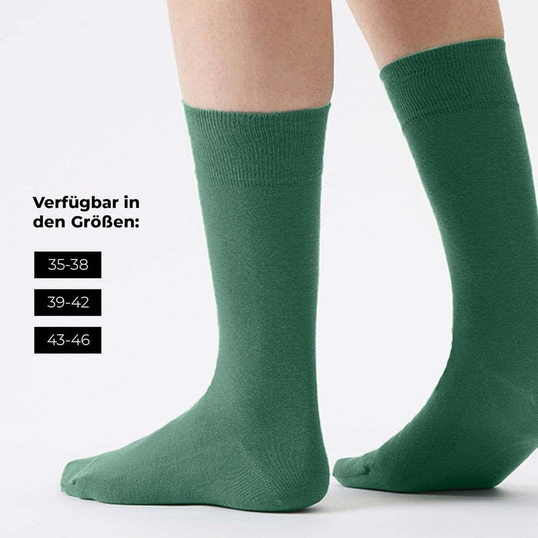 von Jungfeld - Herren Socken/Strumpf Herrensocken 3er-Pack einfarbig 43-46 Dunkelgrün, 43-46 Dunkelg