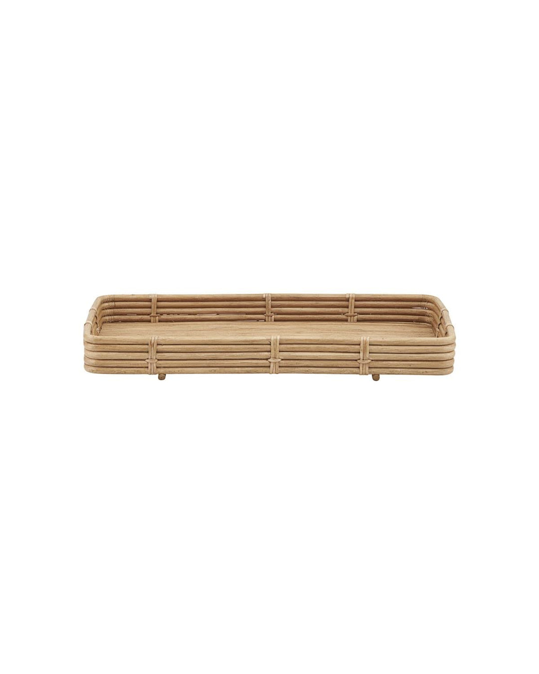 House Doctor Tablett, Orga, Natur, l: 52 cm, w: 30 cm, h: 6 cm, Metall, Rattan, Jute, l: 25 cm