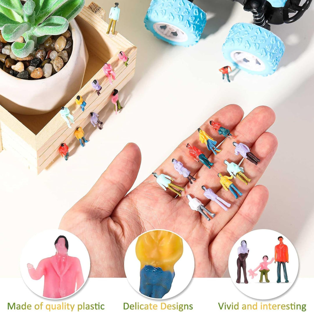 Namalu Miniatur Figuren 1:100 Massstab, Bemaltes Architekturmodell aus Kunststoff Sitzende und Stehe
