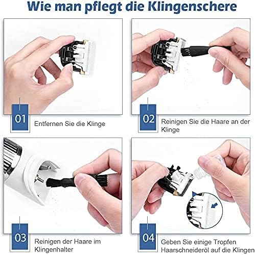 M2Tec Profi Schermaschine 2X Akku Felltrimmer Tierhaarschneider Hund und Katzen Rasierer in weiss