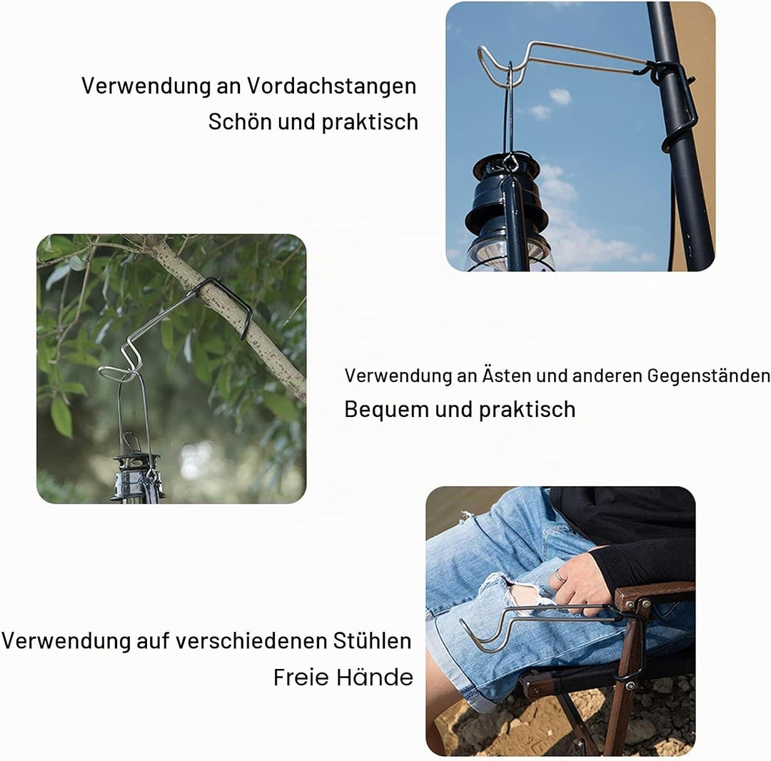 Outdoor Camping Laterne Haken Aufhänger Wasserflaschenhalter, Edelstahl Lampenaufhänger Ständer Wass