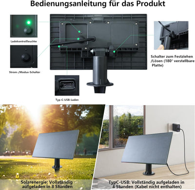 ZOTOYI Solar Lichterkette Aussen 15M, Solarlichterkette Aussen IP65 Wetterfest mit 24+2 LED Birnes,