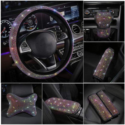 Auto Nackenkissen Dekoration,MoreChioce Luxuriös 3D Bling Strass Glitzer Kristall Auto Innenraum Sty