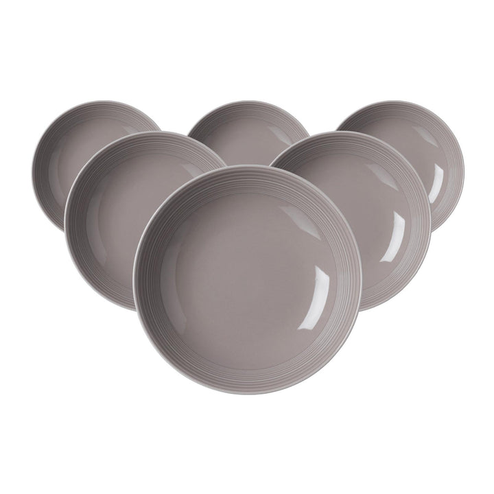 Ritzenhoff & Breker Levi Suppenteller 6er Set, 22 cm, Tiefe Teller mit feinem Rillenrelief, Skandina