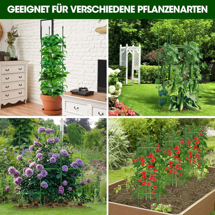 Tomaten Rankhilfe 6 Stück,bis zu 130 cm hohe Tomatenturm-Spaliere – Verbesserte Sechskantverbinder,