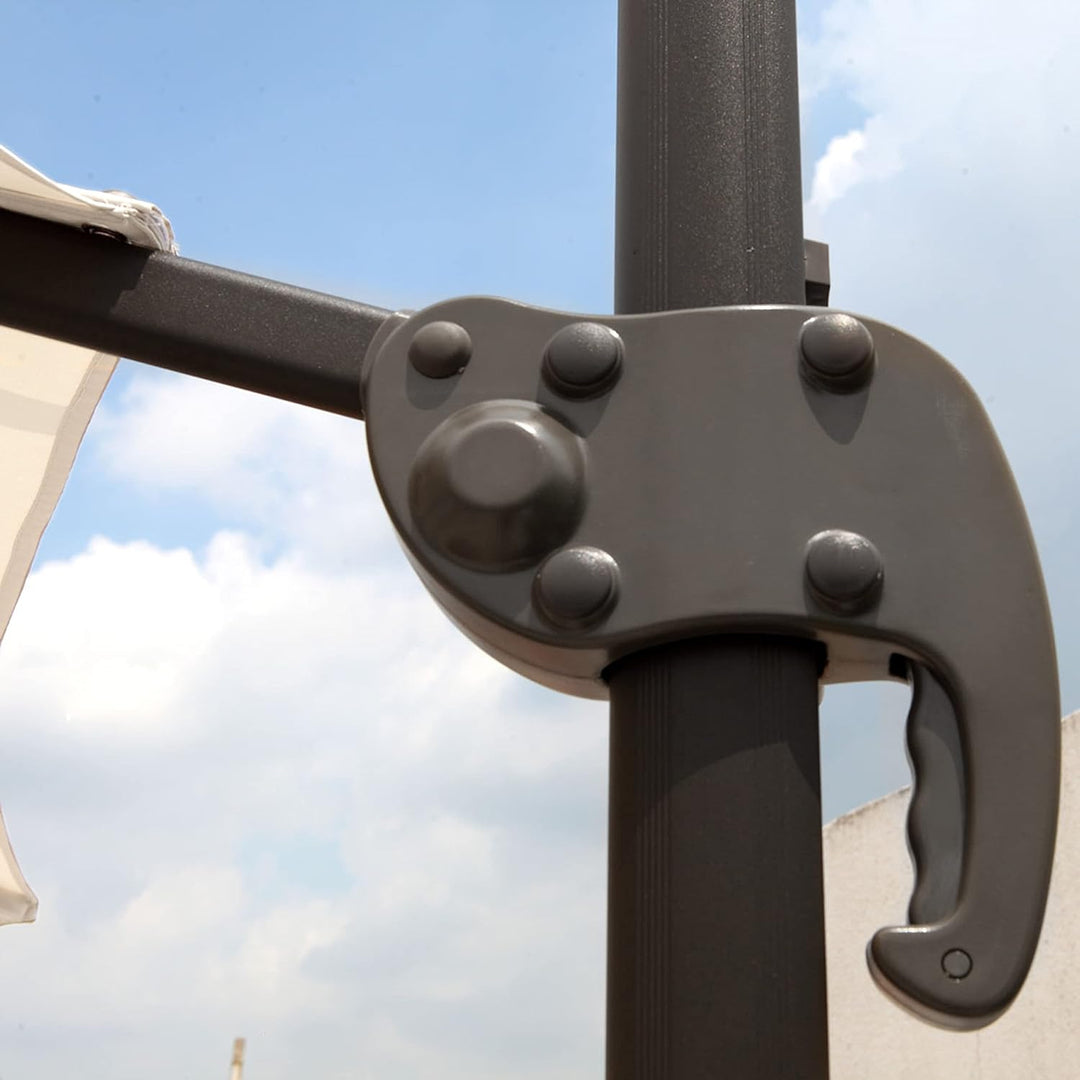 SVITA Sonnenschirm Ø 300 cm Aluminium-Ampelschirm mit Ständer und Kurbel, 360° Hebel-Konstruktion, k