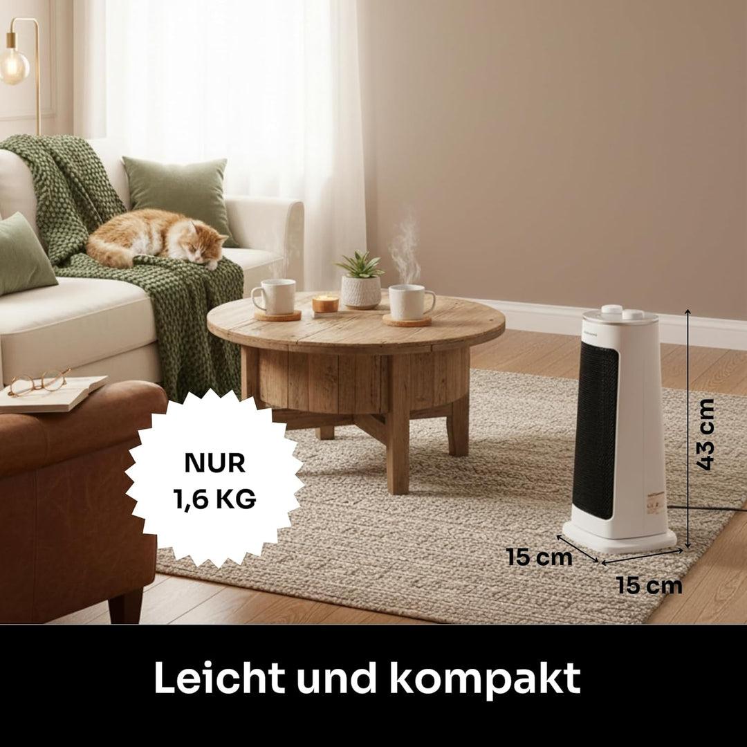 Mellerware Homy! Oszillierbarer Keramik-Heizlüfter, 2000 W, 3 Funktionen (einschliesslich Ventilator