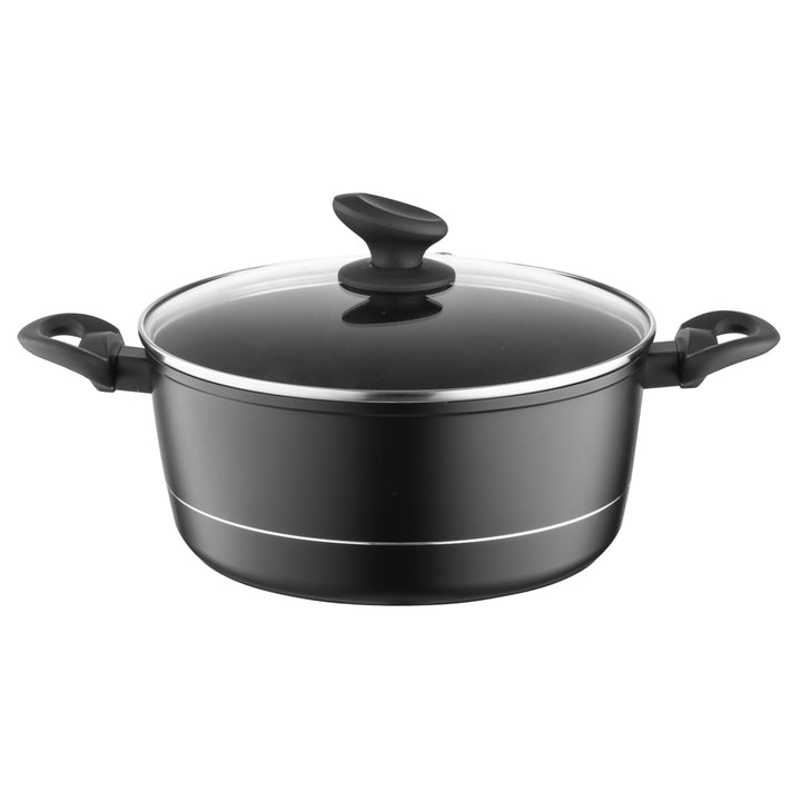 FLORINA Aluminium Topf (6,5 l) 28 cm I Kochtopf DELUX mit Glasdeckel I Messbecher & Antikratz-Beschi