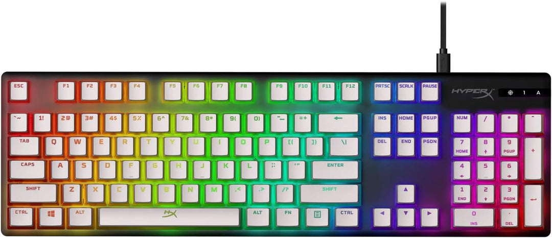 HyperX Pudding Keycaps – Vollständiger Tastensatz – PBT – {Weiss} – English (US) Layout – 104 Key, H