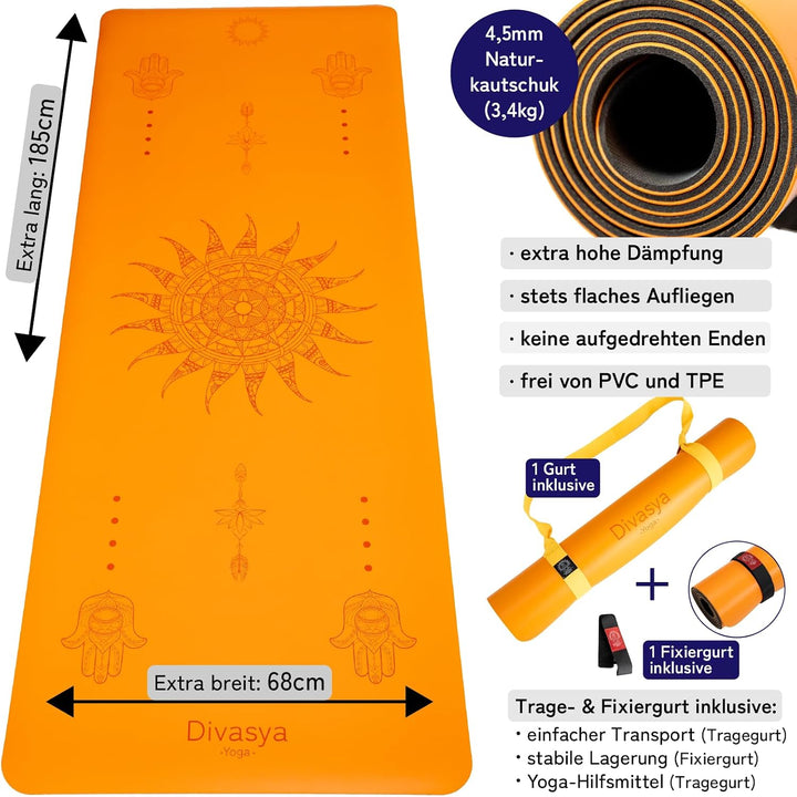 Premium Yogamatte rutschfest: Naturkautschuk rutschfest &amp; japanische professional grip Oberfläche |