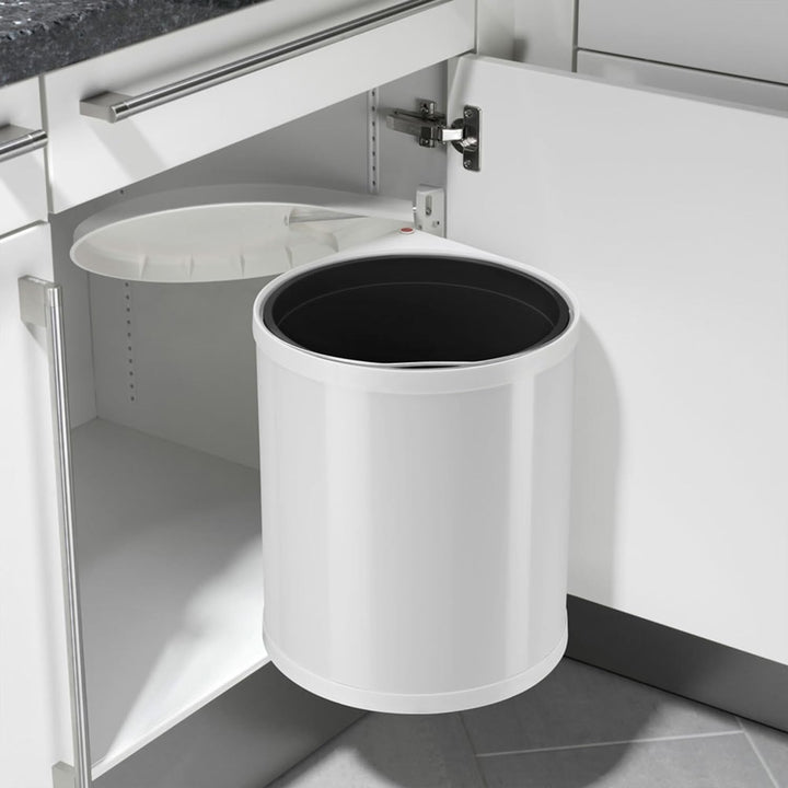 Hailo CompactBox M Abfallsammler - Einbau Swing Mülleimer aus Stahlblech, Farbe weiss für Küche und
