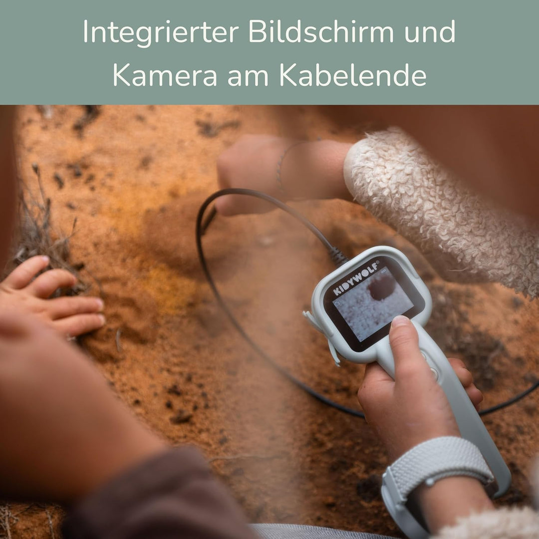KIDYWOLF - KIDYEXPLORE - Biegsame Kamera für Kinder - Endoskop Kamera mit Farbdisplay & 4-Fach Zoom