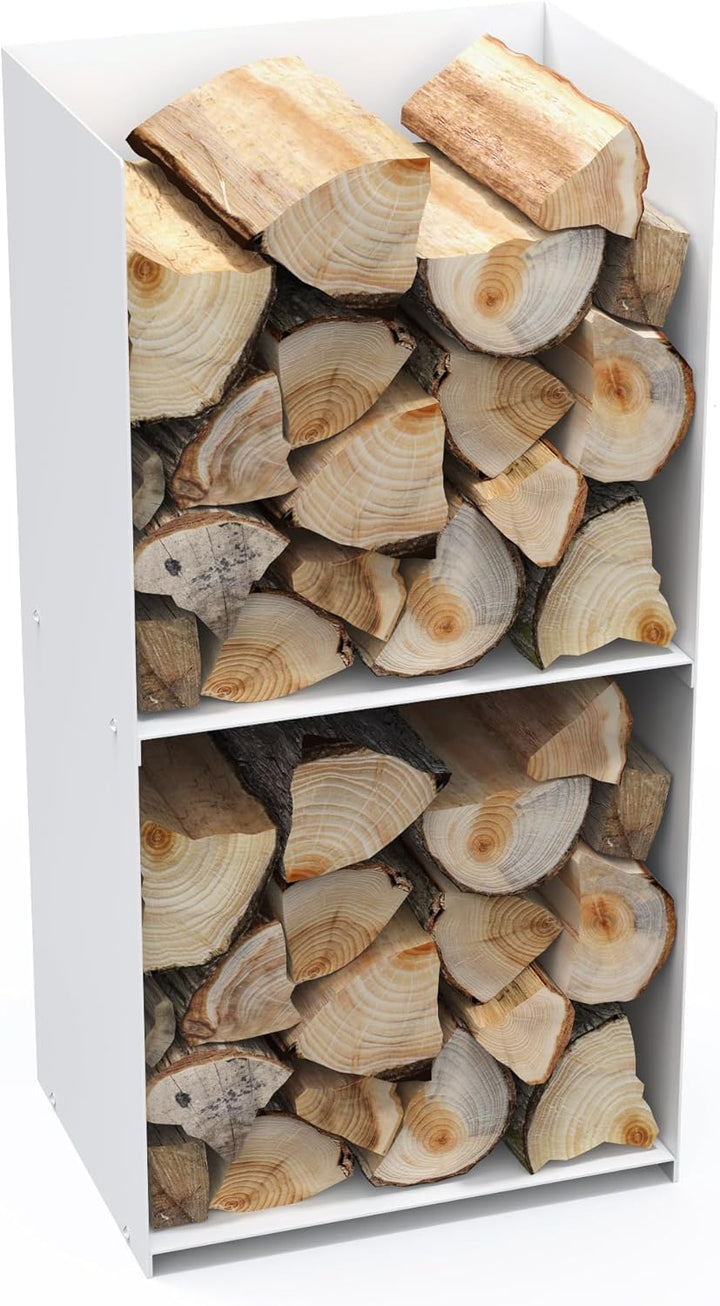 teileplus24 BHS4 Kaminholzregal Innen Aussen | Brennholzregal Metall | Kaminholzkorb | Industrial Lo