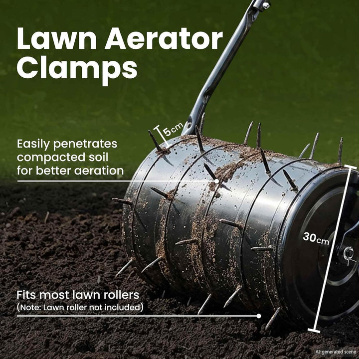vidaXL Rasen-Aerator-Klemme mit Spikes 5 STK. Ø 30 cm Stahl Ø30 cm, Ø30 cm