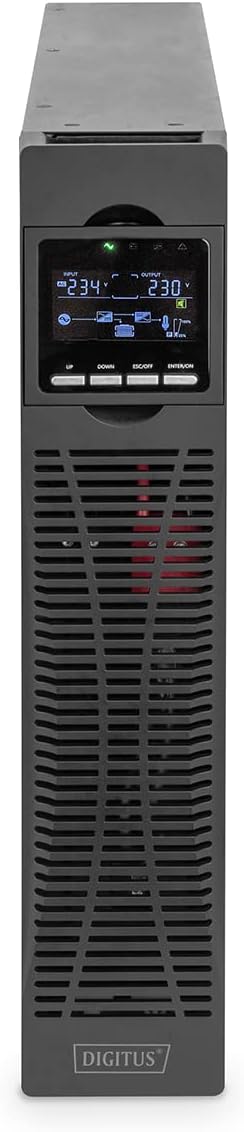 DIGITUS OnLine USV-System - 1,5 kVA / 1,5 kW - 19-Zoll 2HE Montage - Echte Doppelwandler-Technologie