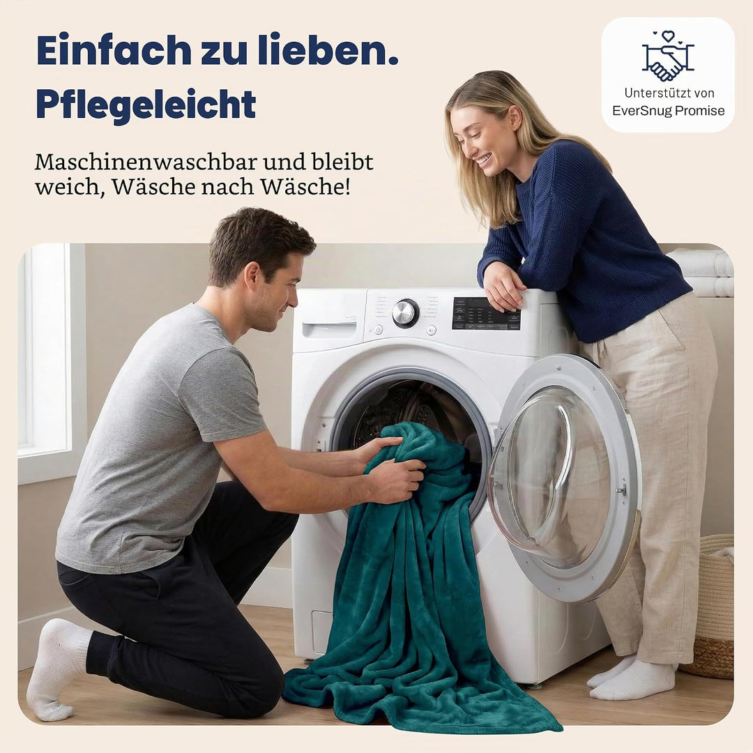 EverSnug Reisedecke und -Kissen - hochwertige, weiche 2-in-1-Flugzeugdecke mit weichem Kopfkissenbez