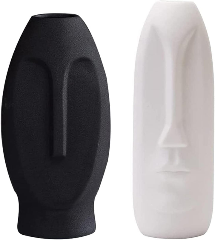 2er-Set Moderne Gesichts Blumenvase, Minimalism Abstrakte Vasen mit Gesichtsgestaltung, Dekorative m