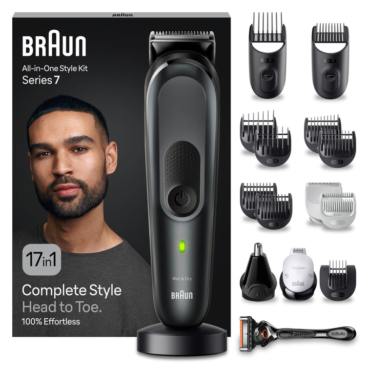 Braun All-In-One Bartpflege Bodygroomer Set, 17-in-1 Barttrimmer / Bartschneider, Nasenhaartrimmer,