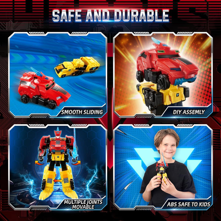 2 in 1 Transforming Roboter Raptor Tron, 7,48 Zoll, für Kinder, Chariot und Transforming Spielzeug f