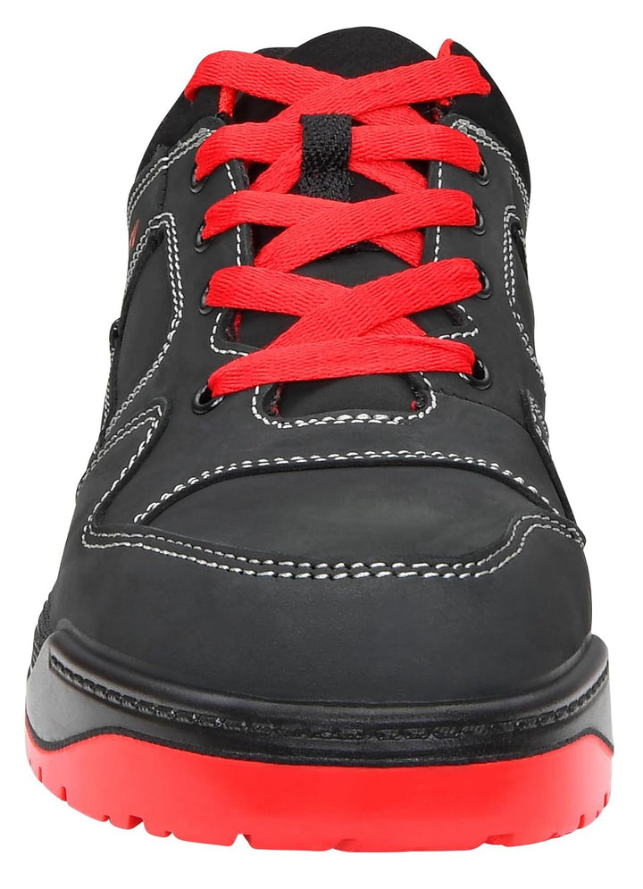 ELTEN Sicherheitsschuhe MAVERICK black-red Low ESD S3, Damen und Herren, Leder, Stahlkappe, leicht,