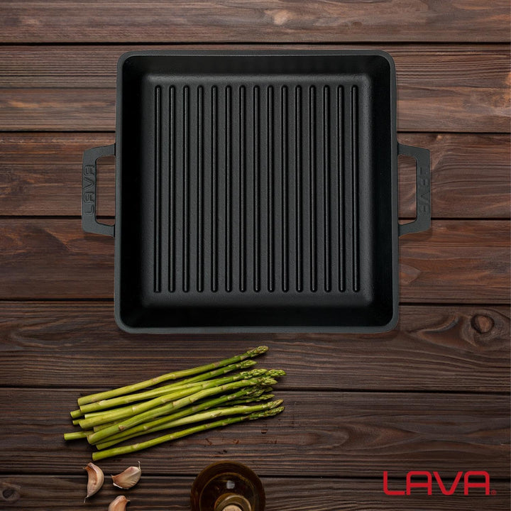 TAFELGRILLPAN M/2 GREPEN 260X260 MM LVECOGT2626T2 MATT BLACK